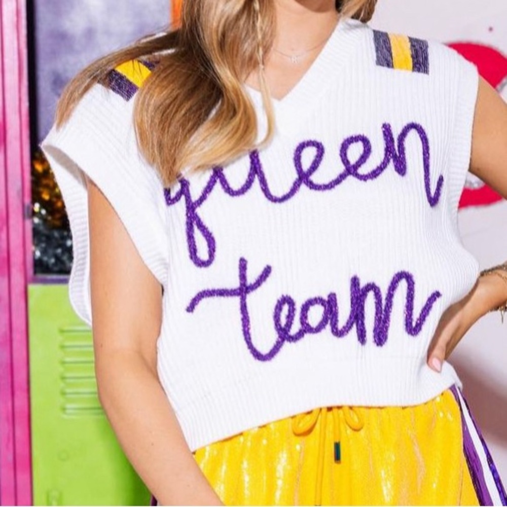 Queen of sparkle sweater. LSU. Purple And Gold